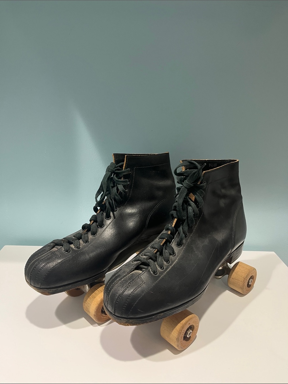 Women's Black Lace-Up Roller Skate Boots